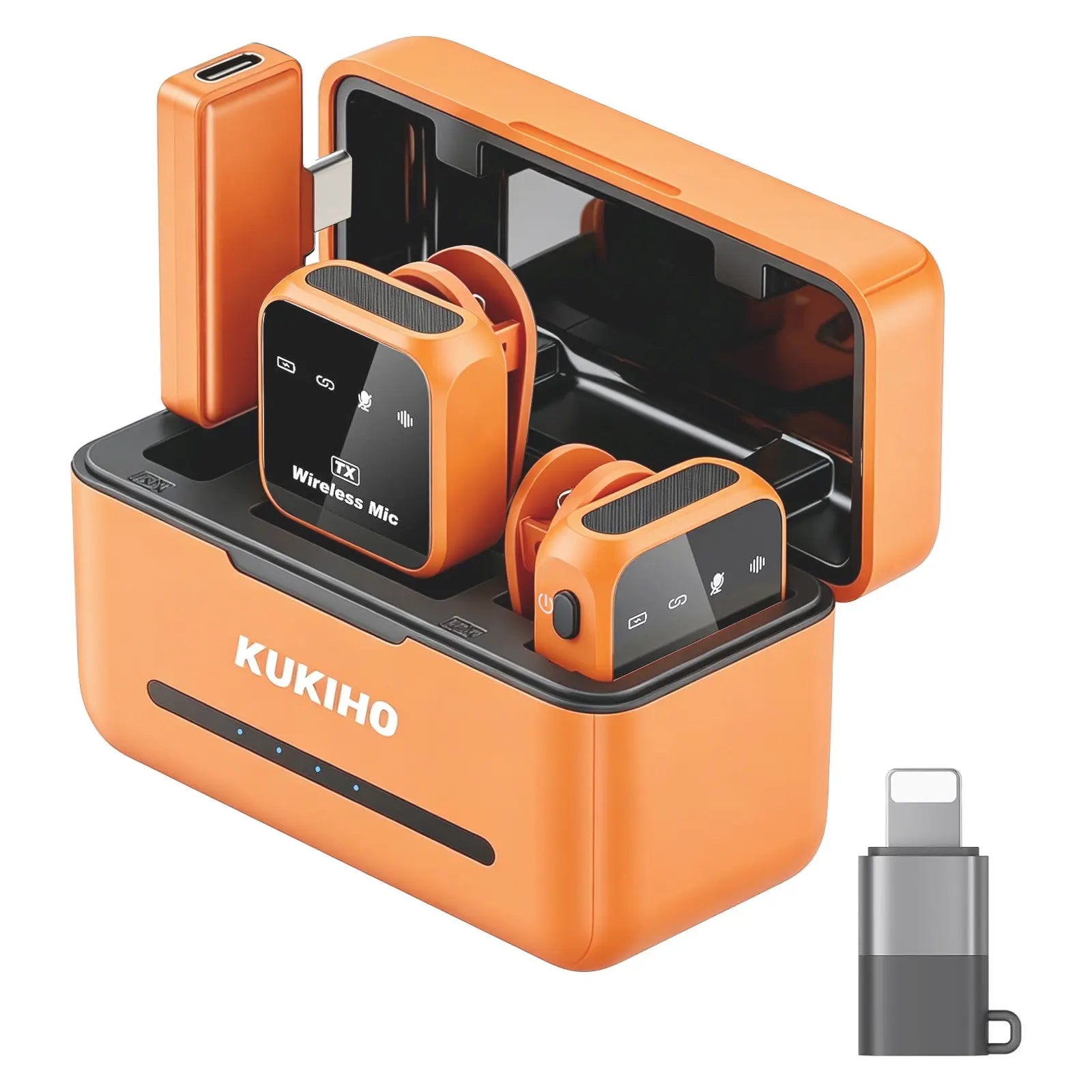 Summer Sale！Kukiho Wireless Lavalier Microphone for Iphone Ipad Android with Charging Case Audio Smartphone Audio Smartphone