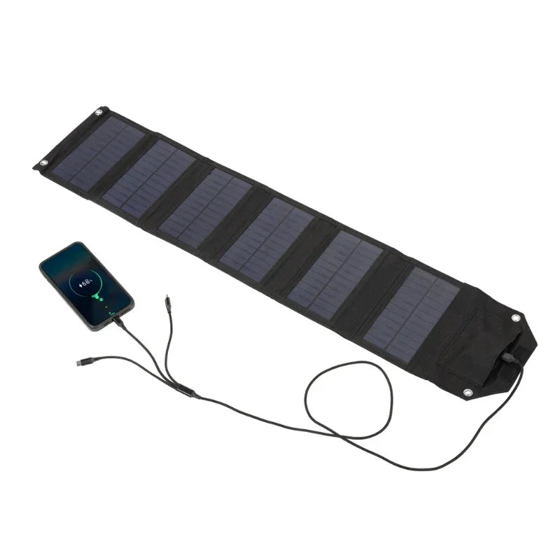 Folding Solar Panel 60W/80W/100W USB 5V Solar Charger Portable Solar Battery Power Bank for Outdoor Camping Hiking + Cable