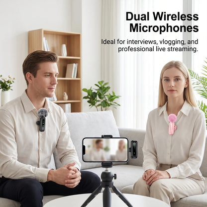 HITOZON Professional Wireless Lavalier Microphone - Rechargeable Lapel Mic with Lightning, Built-In Li-Ion Battery, Multi-Device Compatibility, Manufacturer Warranty for Iphone, Android, Cameras, Plug-And-Play Omnidirectional Condenser for Video Recording