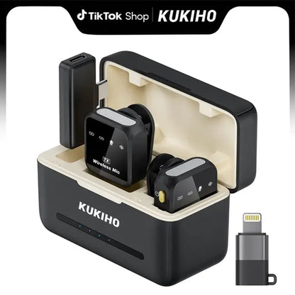 Summer Sale！Kukiho Wireless Lavalier Microphone for Iphone Ipad Android with Charging Case Audio Smartphone Audio Smartphone
