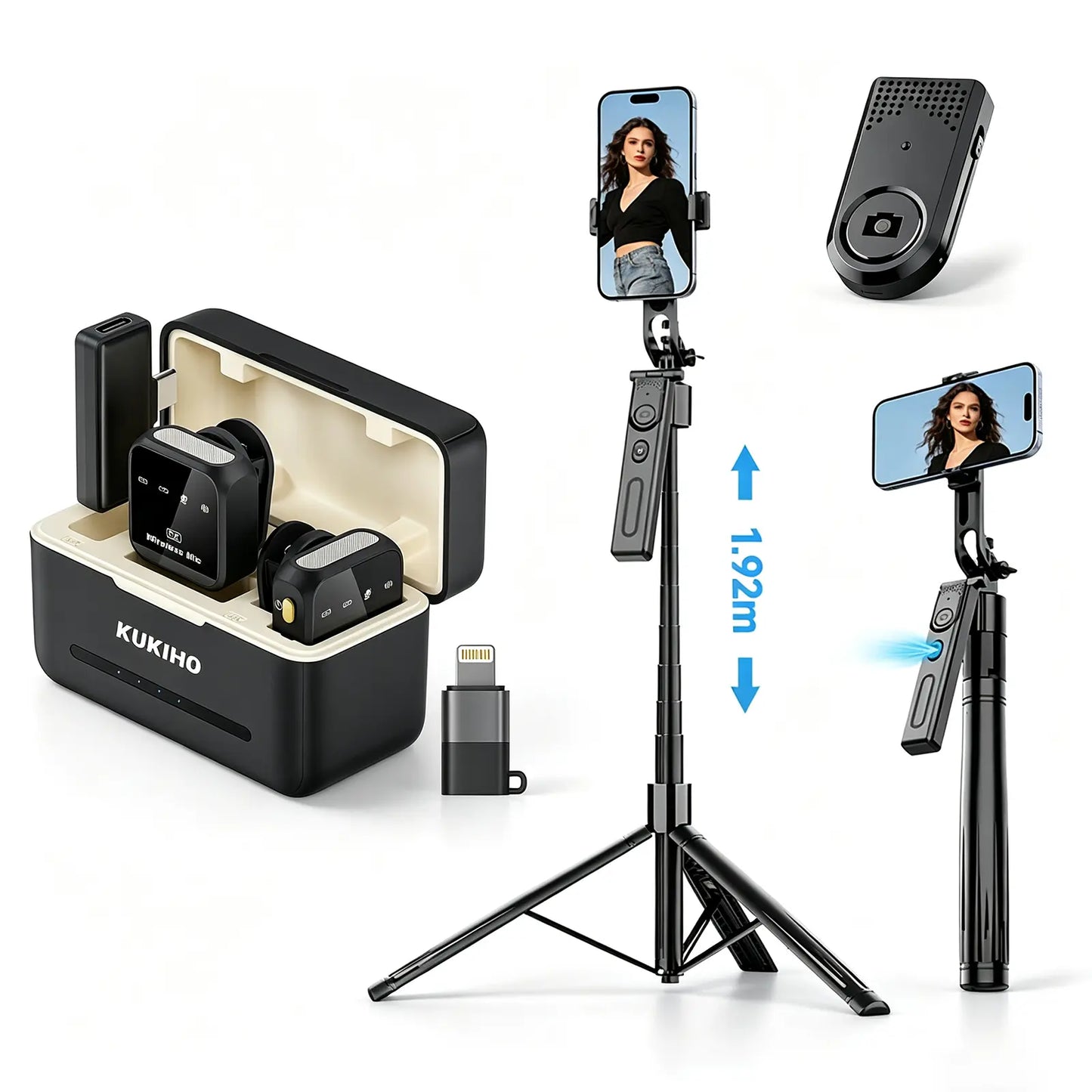 Summer Sale！Kukiho Wireless Lavalier Microphone for Iphone Ipad Android with Charging Case Audio Smartphone Audio Smartphone