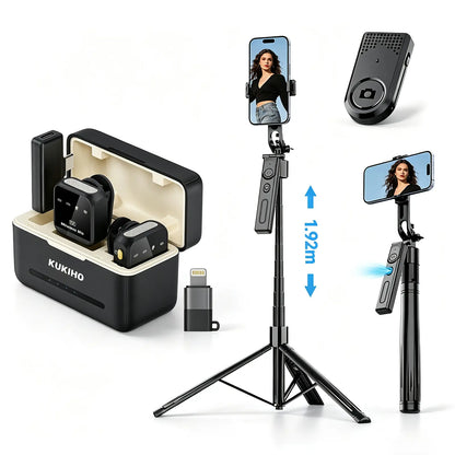 Summer Sale！Kukiho Wireless Lavalier Microphone for Iphone Ipad Android with Charging Case Audio Smartphone Audio Smartphone