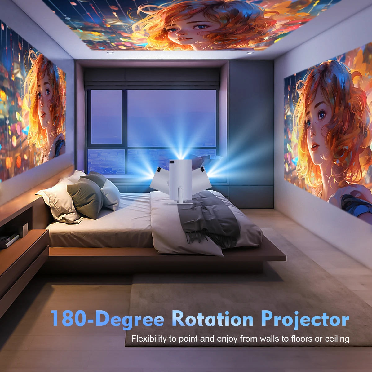 Projector HY300 Pro 8K Android 14 Dual Wifi6 290ANSI Allwinner H726 BT5.4 1080P 1280*720P Home Cinema Outdoor Projetor
