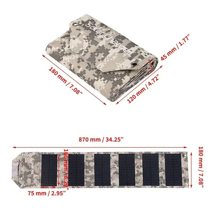 Folding Solar Panel 60W/80W/100W USB 5V Solar Charger Portable Solar Battery Power Bank for Outdoor Camping Hiking + Cable