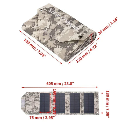 Folding Solar Panel 60W/80W/100W USB 5V Solar Charger Portable Solar Battery Power Bank for Outdoor Camping Hiking + Cable