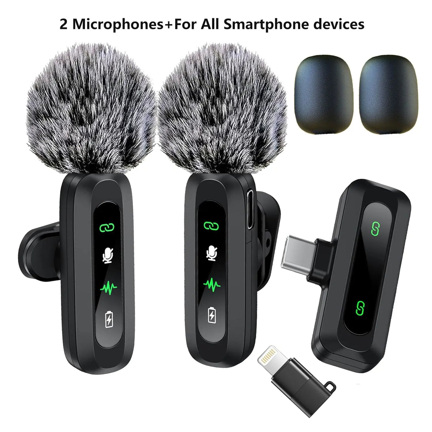 HITOZON Professional Wireless Lavalier Microphone - Rechargeable Lapel Mic with Lightning, Built-In Li-Ion Battery, Multi-Device Compatibility, Manufacturer Warranty for Iphone, Android, Cameras, Plug-And-Play Omnidirectional Condenser for Video Recording