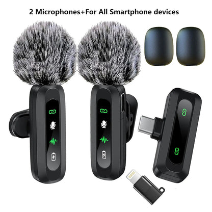 HITOZON Professional Wireless Lavalier Microphone - Rechargeable Lapel Mic with Lightning, Built-In Li-Ion Battery, Multi-Device Compatibility, Manufacturer Warranty for Iphone, Android, Cameras, Plug-And-Play Omnidirectional Condenser for Video Recording