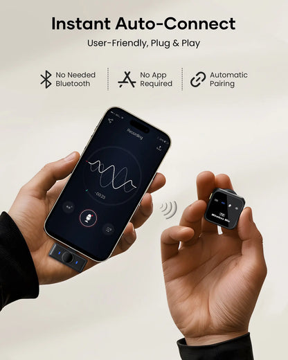 Summer Sale！Kukiho Wireless Lavalier Microphone for Iphone Ipad Android with Charging Case Audio Smartphone Audio Smartphone