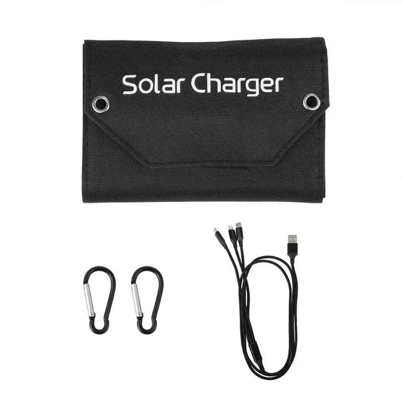 Folding Solar Panel 60W/80W/100W USB 5V Solar Charger Portable Solar Battery Power Bank for Outdoor Camping Hiking + Cable