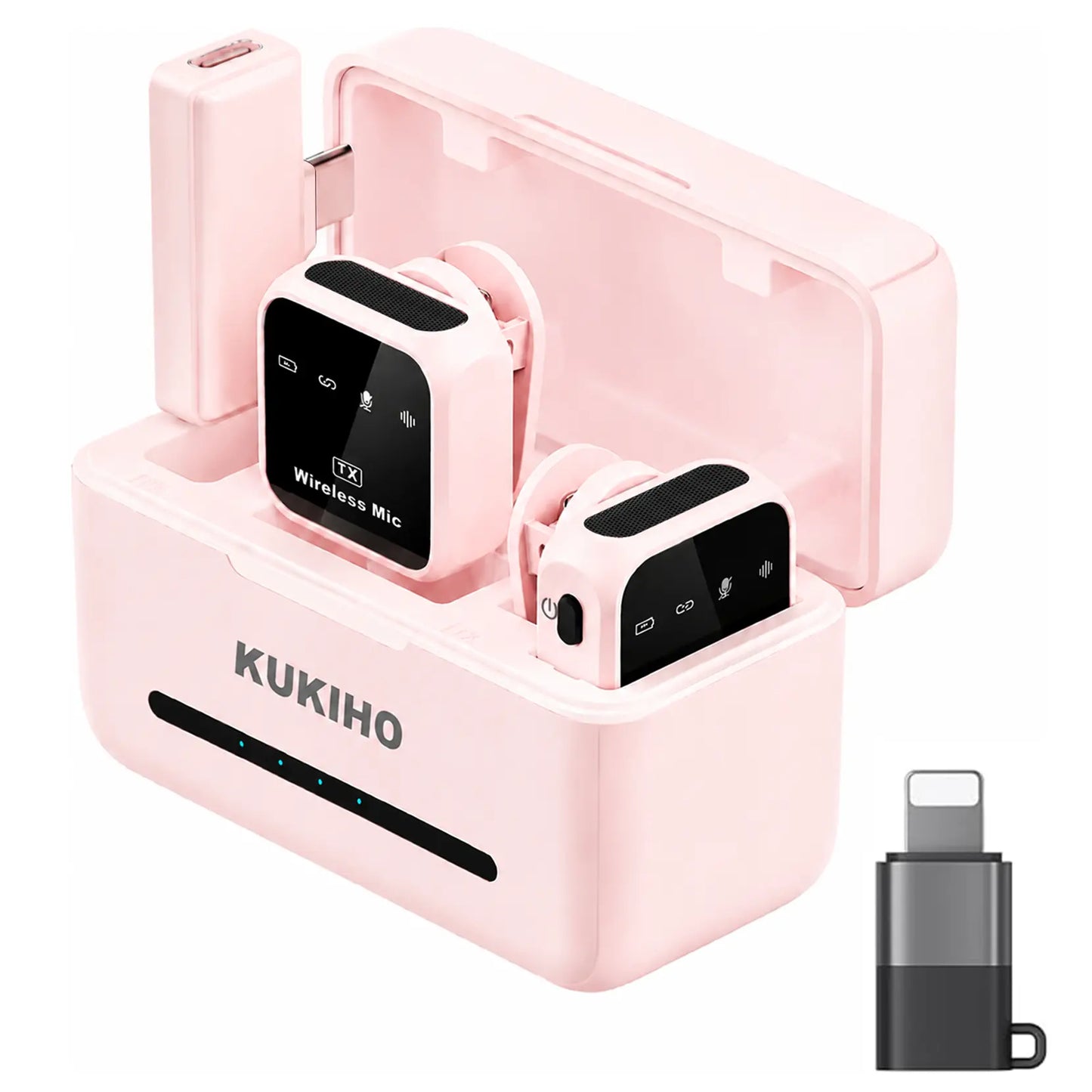 Summer Sale！Kukiho Wireless Lavalier Microphone for Iphone Ipad Android with Charging Case Audio Smartphone Audio Smartphone