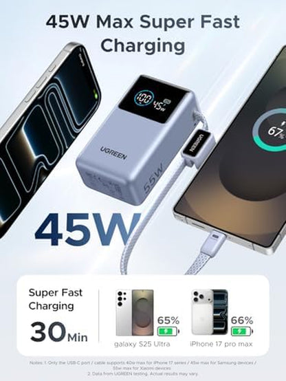 65W USB-C Travel Charger and 55W 10,000mAh Power Bank