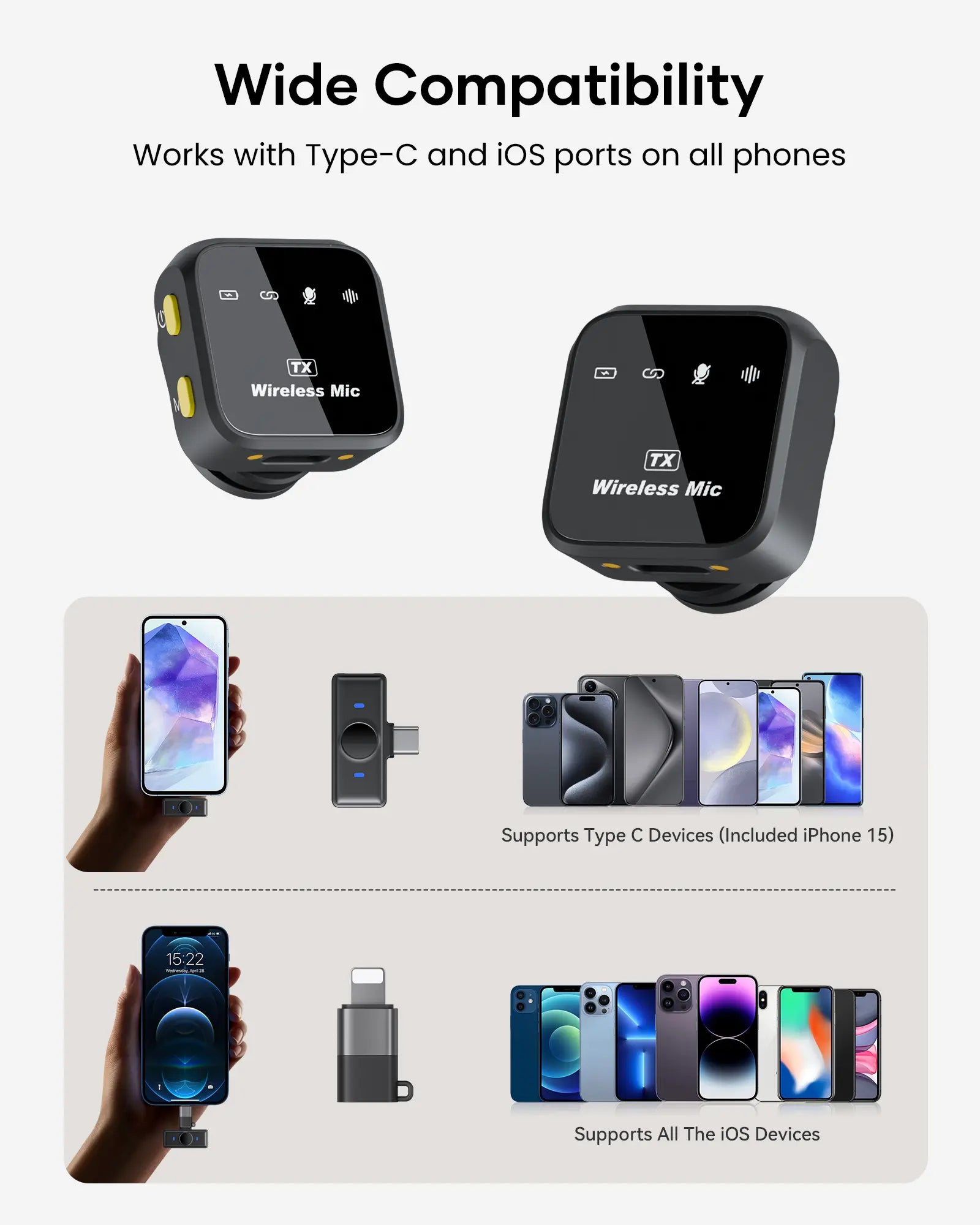 Summer Sale！Kukiho Wireless Lavalier Microphone for Iphone Ipad Android with Charging Case Audio Smartphone Audio Smartphone